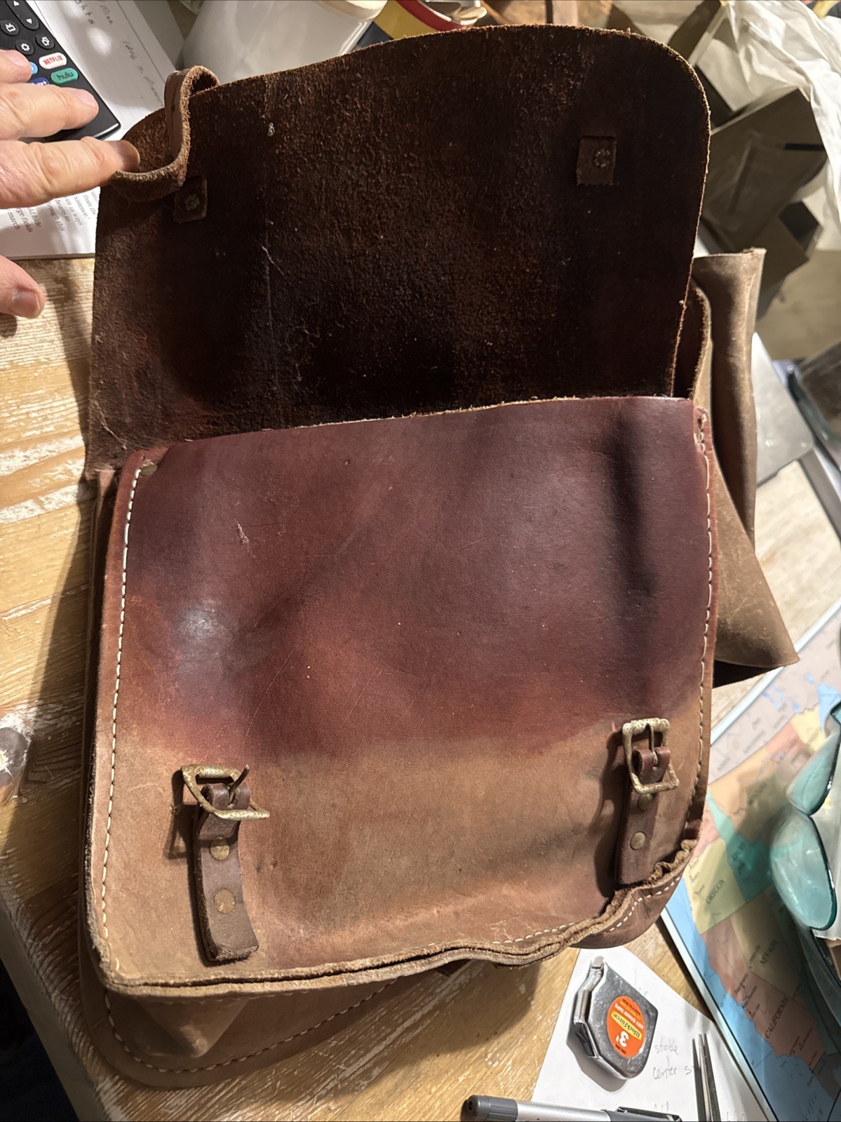 used vintage leather western horse saddle bags