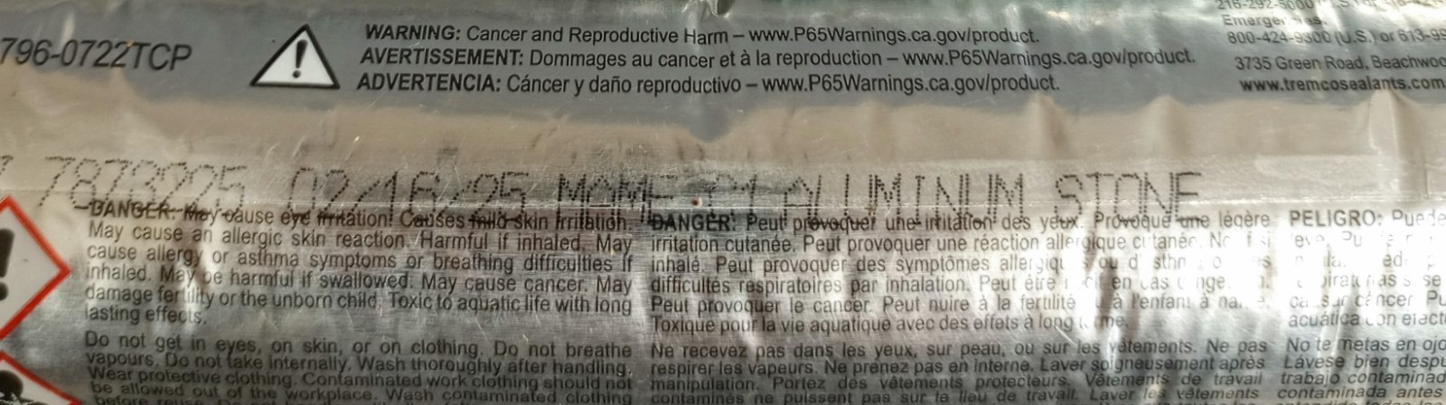 Lot Of 14 Tremco Dymonic 100 Aluminum Stone 20.3 Fl Oz Each