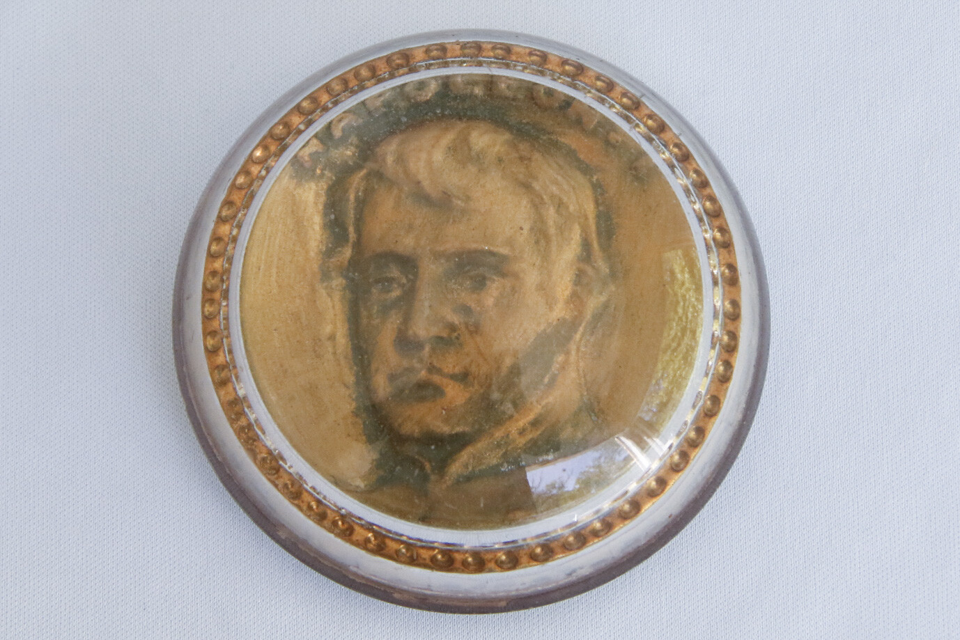 C. 1902 Glass Paperweight French Emperor Napoleon Bonaparte St Louis Exposition