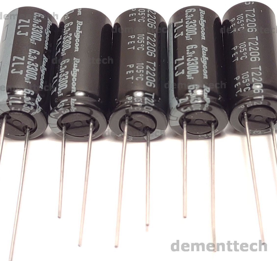 5x Rubycon ZLJ 3300uF 6.3v Low-ESR motherboard Capacitors caps 105C 10mm 10x25