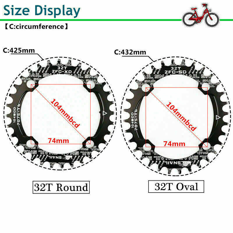 SNAIL 104BCD Narrow Wide 30-52T MTB Bike Single Chainring fit SHIMANO/FSA Crank