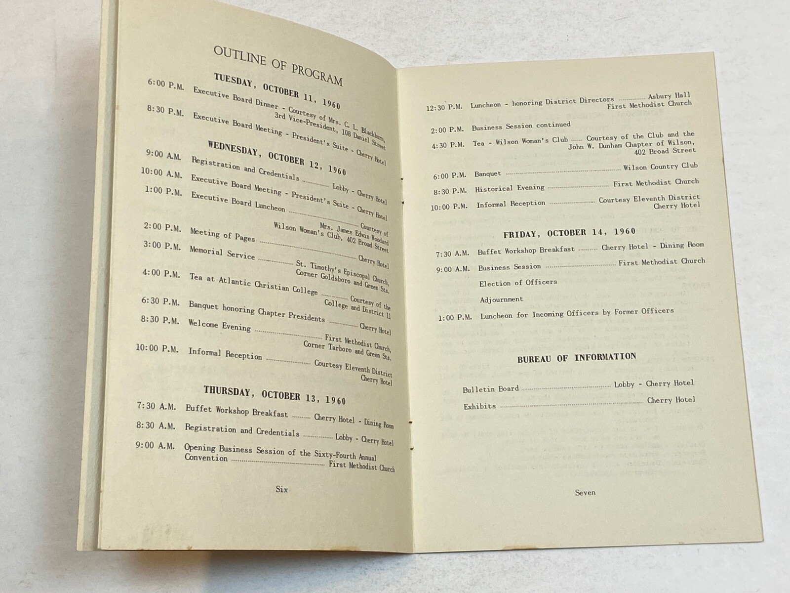 UDC United Daughters of the Confederacy 1960 Convention Program North Carolina