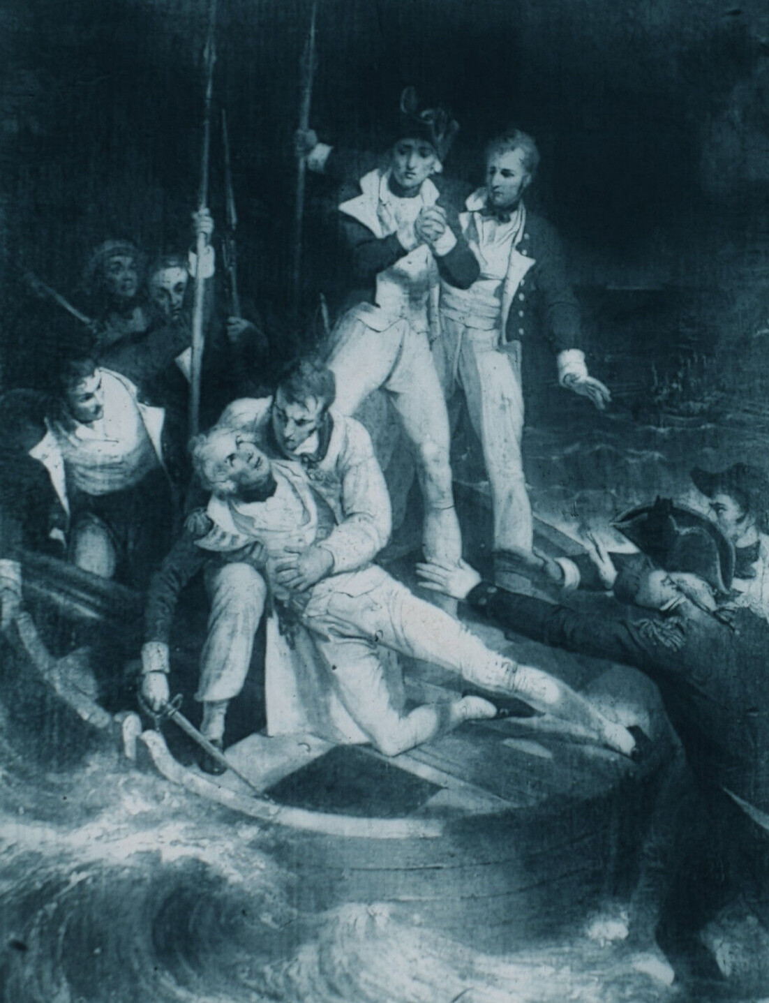 LORD HORATIO NELSON WOUNDED AT TENERIFE Magic Lantern Slide C1890 NAVY COMMANDER