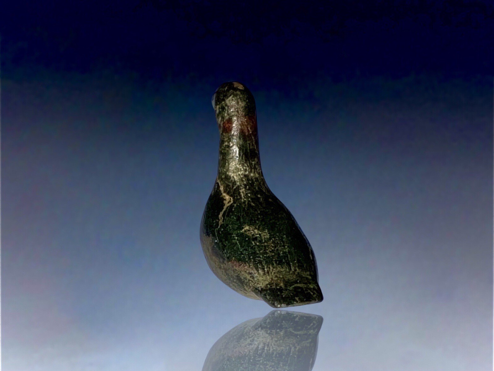 19th Century Inupiat Inuit Carved Stone Hunting Loon Effigy / Fetish