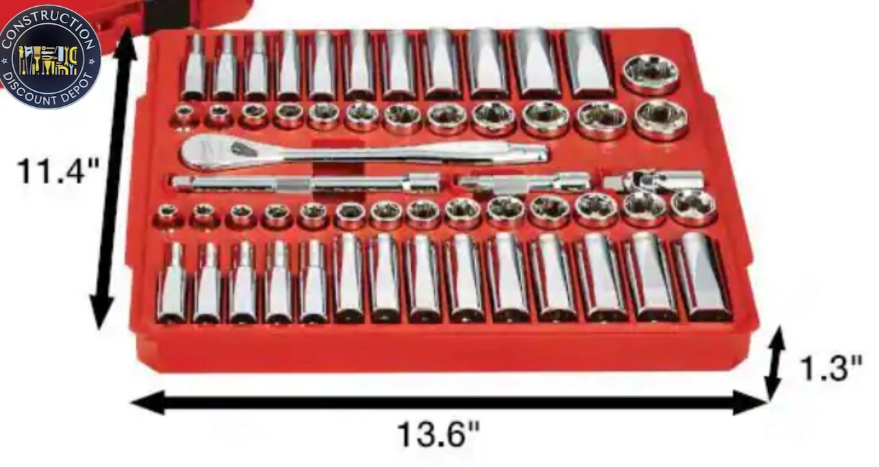 Milwaukee Heavy Duty Tray 3/8" Drive Ratchet & Socket Tool Box Organizer