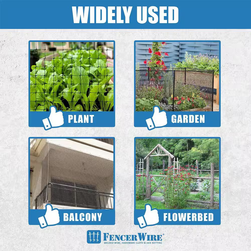 7 Ft. X 100 Ft. X 3/4 In. Black Plastic Bird Netting for Vegetable, Tree and Fru