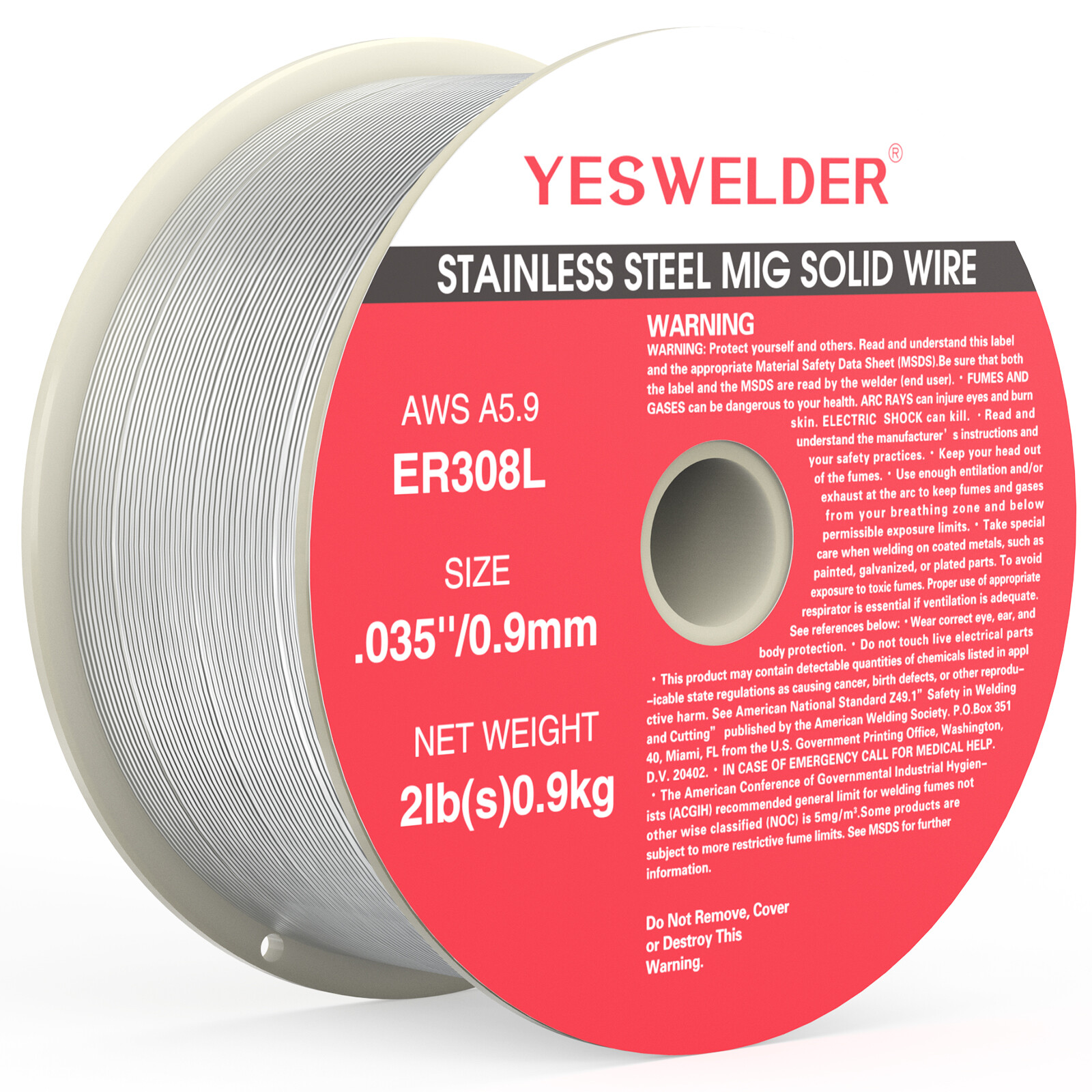 Stainless Steel MIG Solid Wire ER308L .030/.035-Diameter, 2-Pound Welding Wire