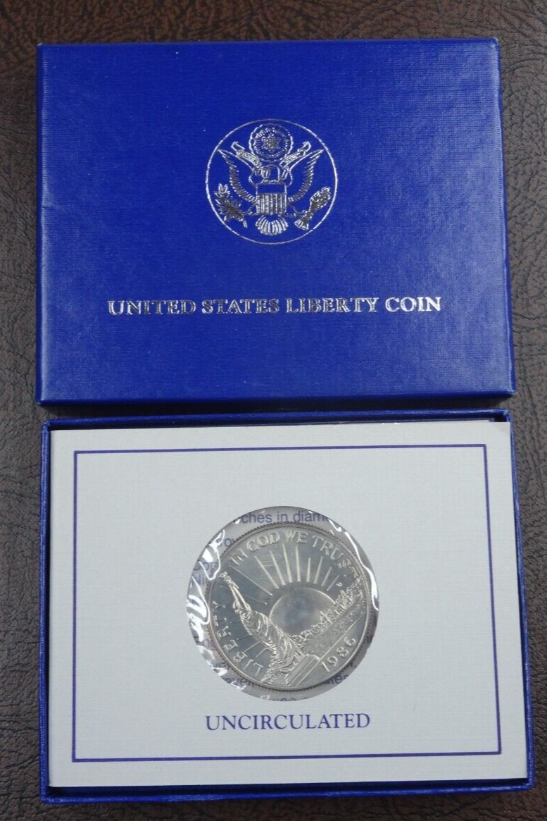 1986-D Statue of Liberty BU Unc Half Dollar US Mint Coin 50C OGP Box & COA