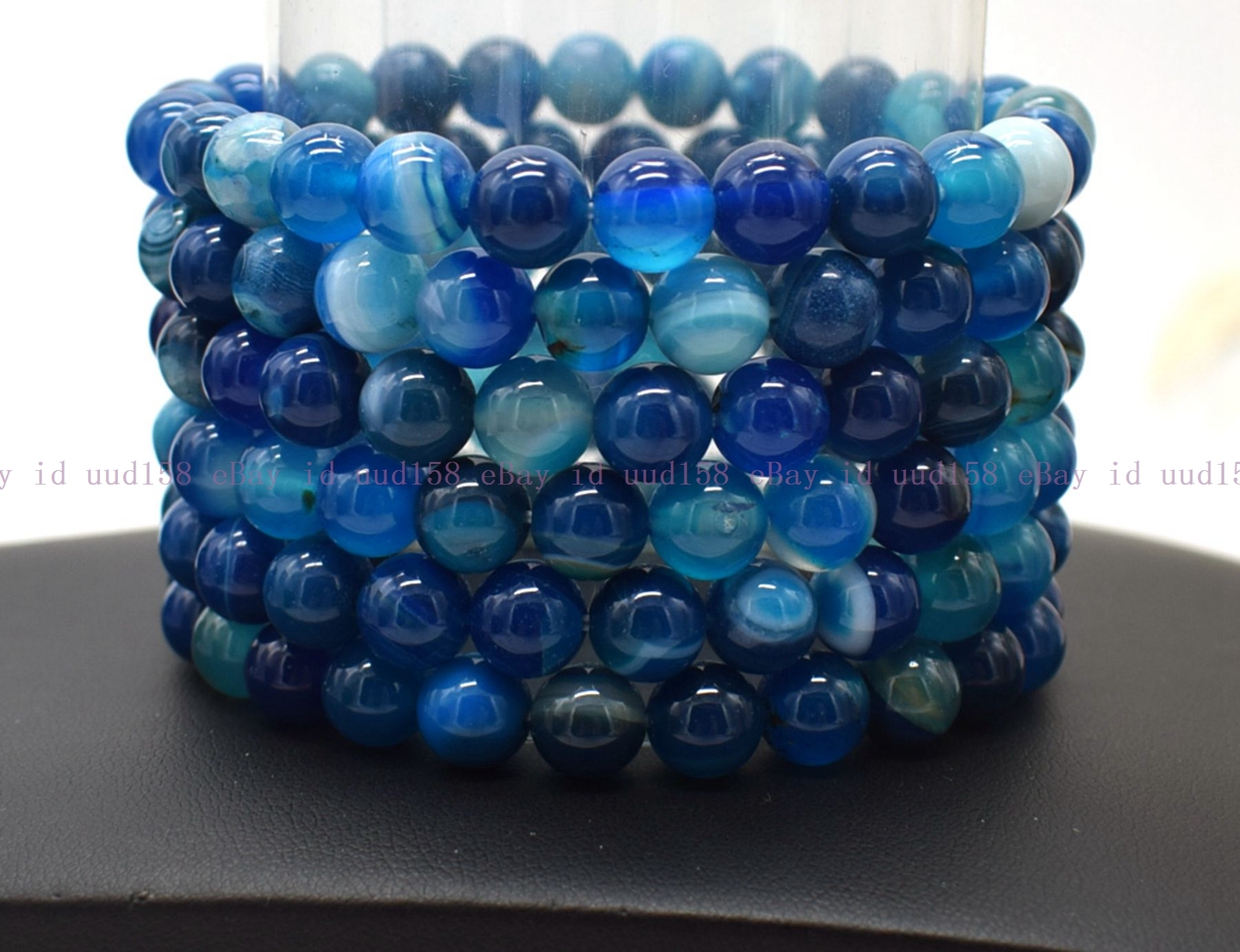 Wholesale Lots 6 Pcs 6/8/10/12mm Natural Gemstone Crystal Stretch Bracelet 7.5”