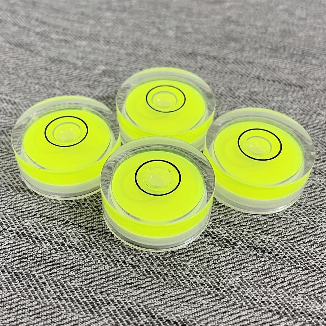 YMGBHNKJLS 4Pcs Small Circular Bubble Levels with Double Sided Adhesive Botto...