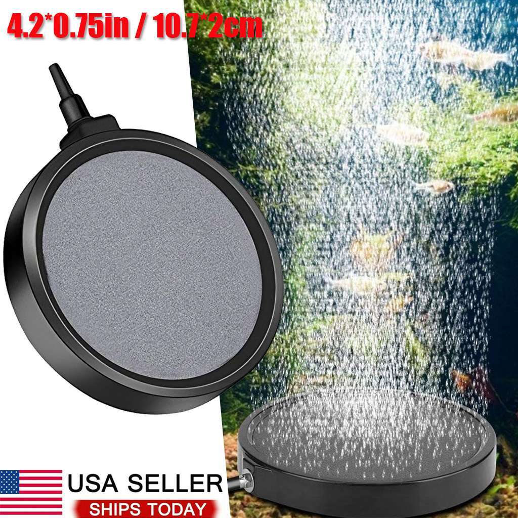 Air Bubble Disk Stone Aquarium Aerator Fish Tank Pump Hydroponics Oxygen 107mm