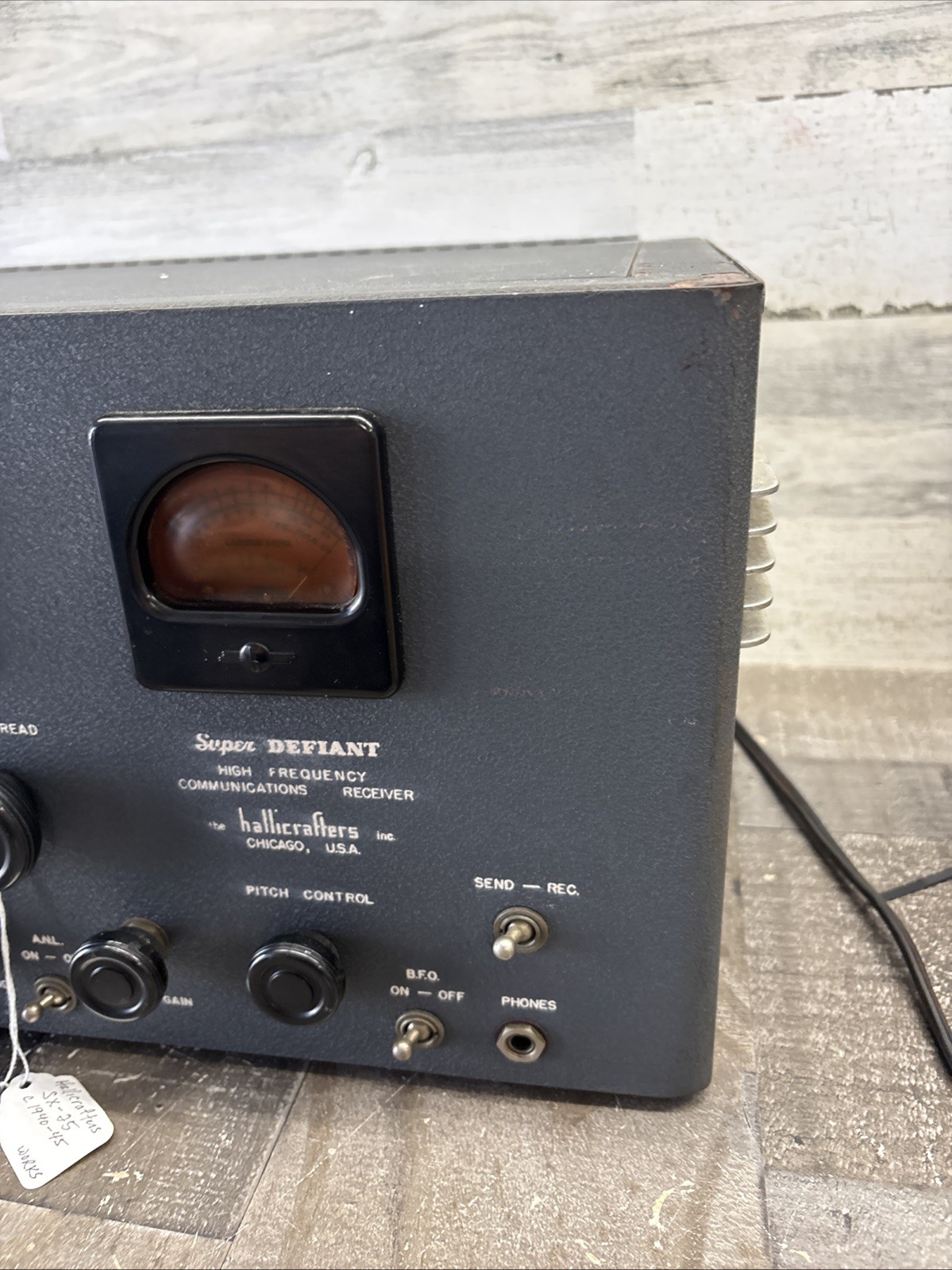 Hallicrafters SX-25 Super Defiant HF Communications Tube Receiver Works
