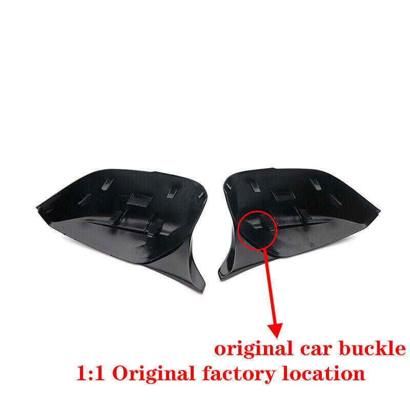 2X Gloss Black M Style Side Mirror Cover Caps For Infiniti Q50 Q50S Q60 Q70 QX30