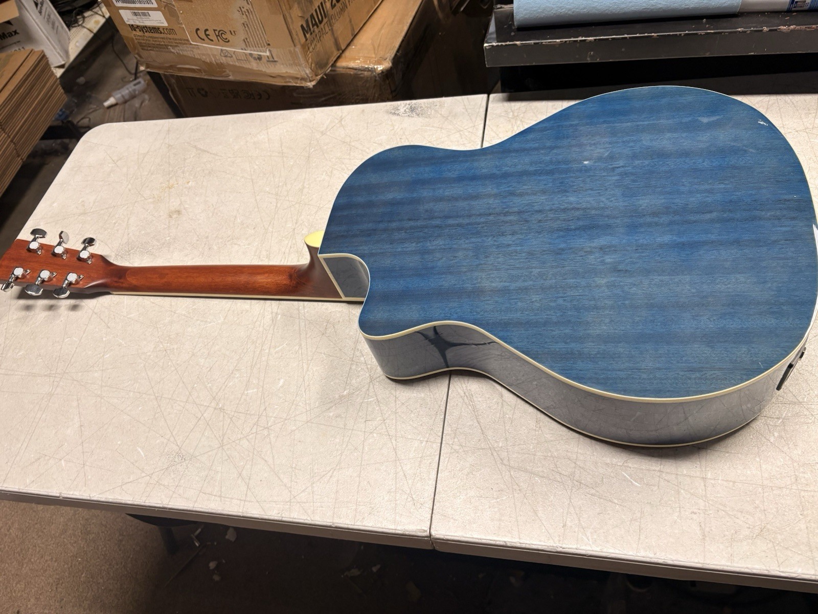 Cort Grand Audoritium Quilted Top Acoustic Electric Guitar Long Finish Cracks