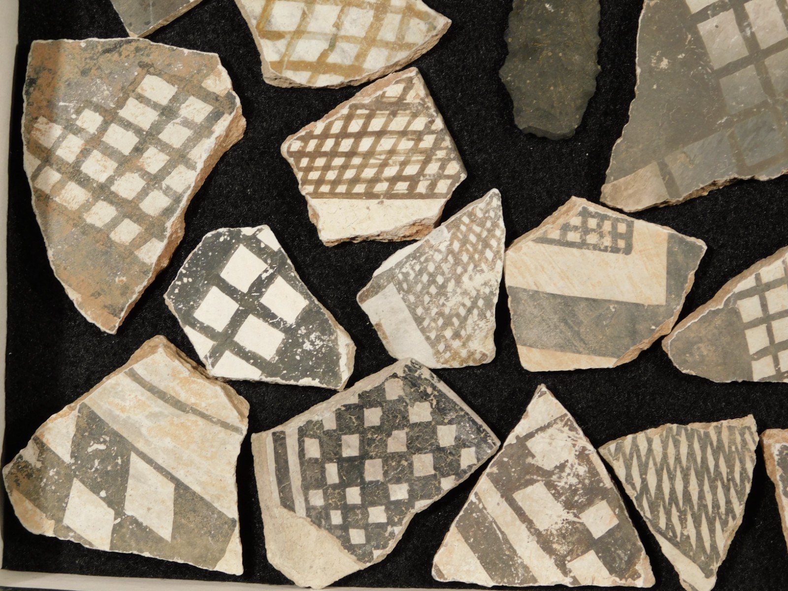 Big Lot! of ANASAZI Pottery Shards or Sherds in Wall Mountable Frame Arizona