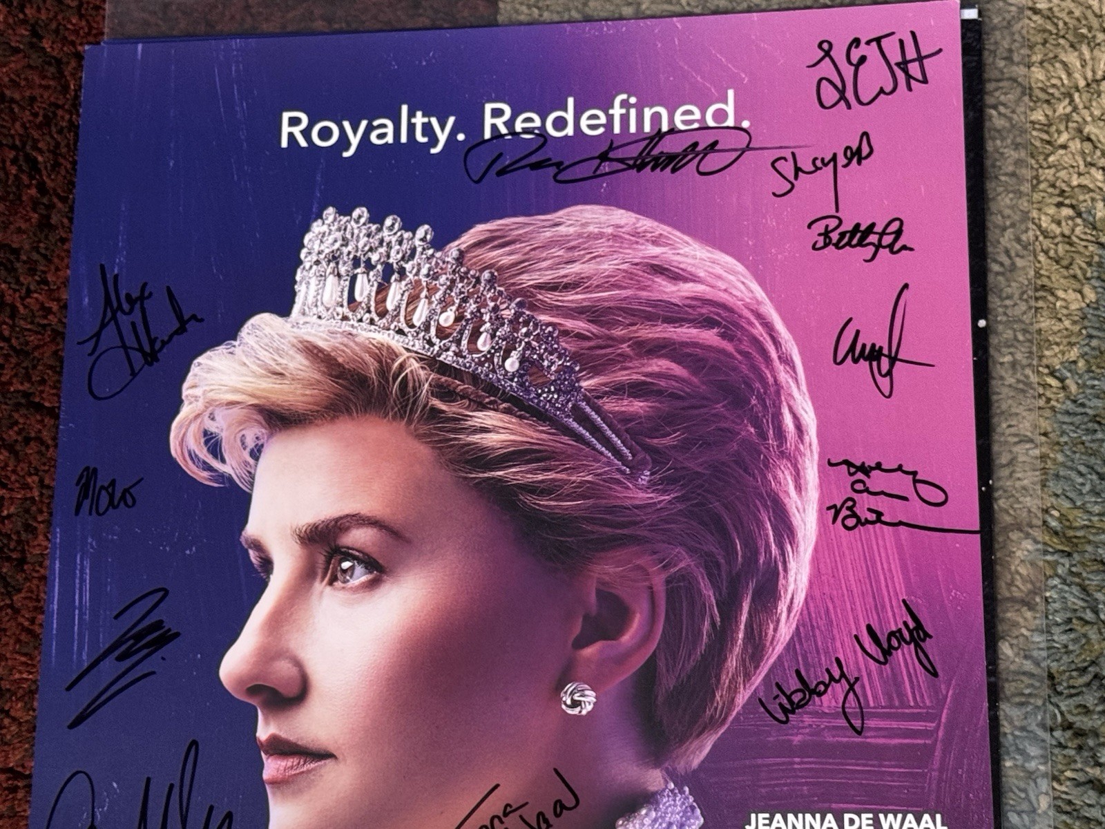 DIANA Musical Broadway Cast Jeanna de Waal Signed Poster Rare Princess