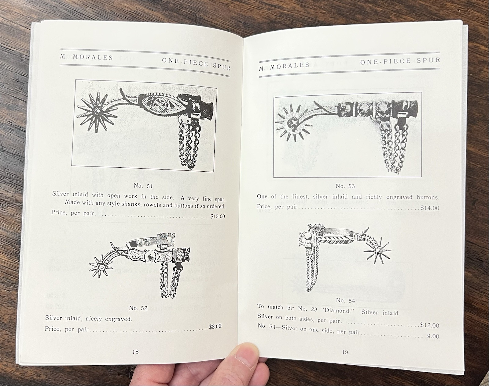 REPRINT COPY OF M. MORALES BIT AND SPUR MAKER EARLY 1900s CATALOGUE NO. 1