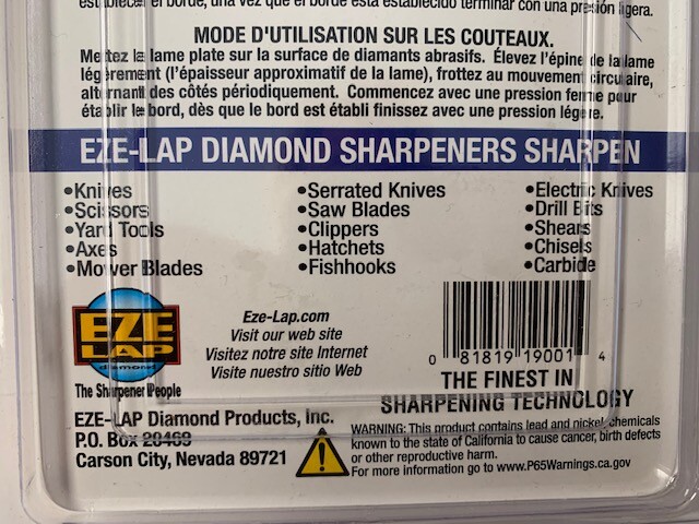 EZE Lap Diamond Products Round Shaft Model M Knife Sharpener With Leather Pouch