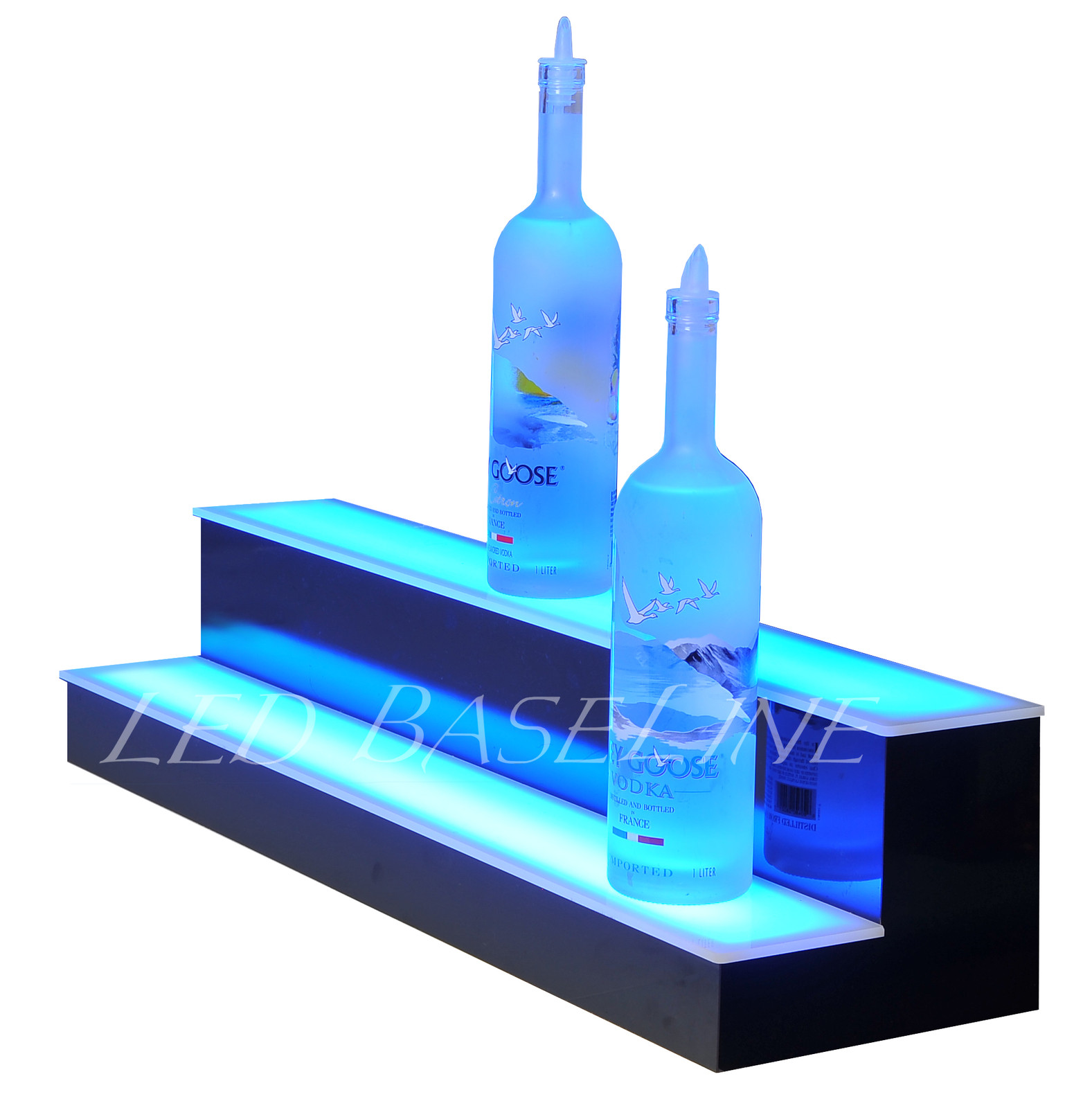 34" LED BAR SHELF, Two Step, Liquor Bottle Shelves, Bottle Display Shelving rack