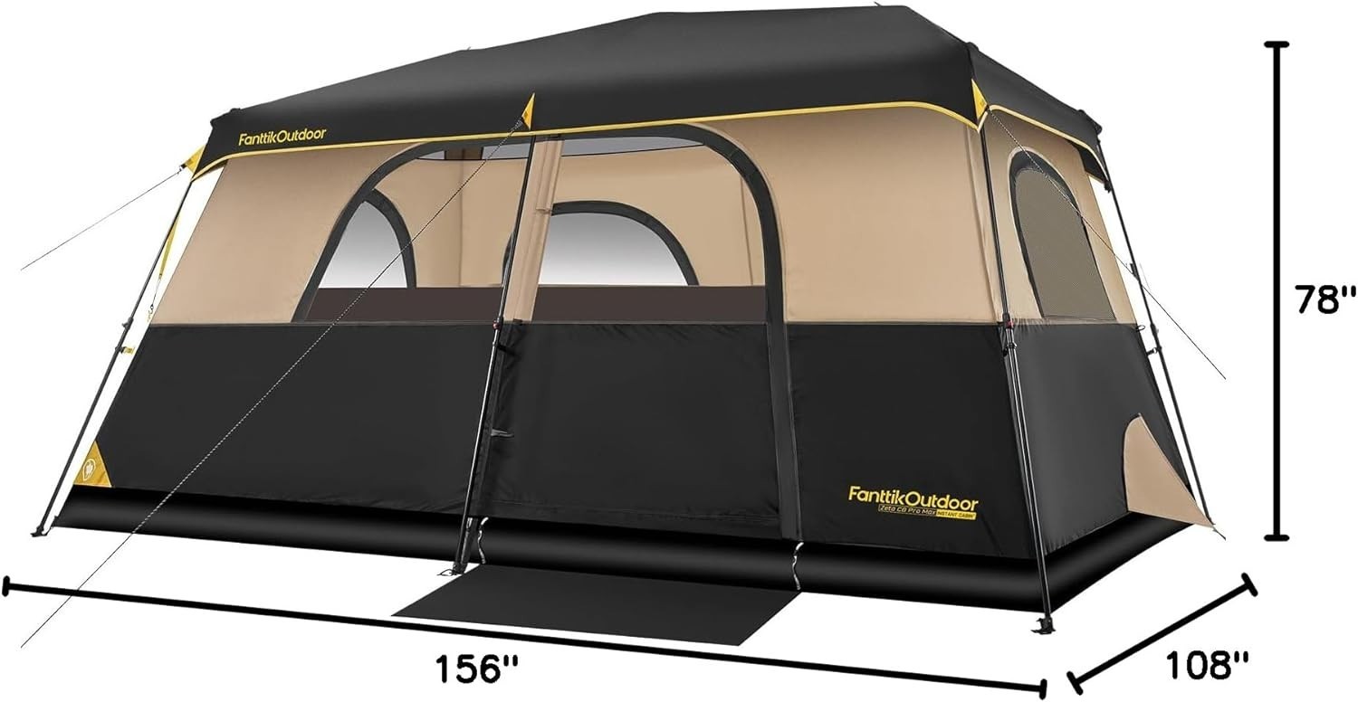 FanttikOutdoor Instant Cabin Tent 8 Person Camping Tent Setup in 60 Seconds with