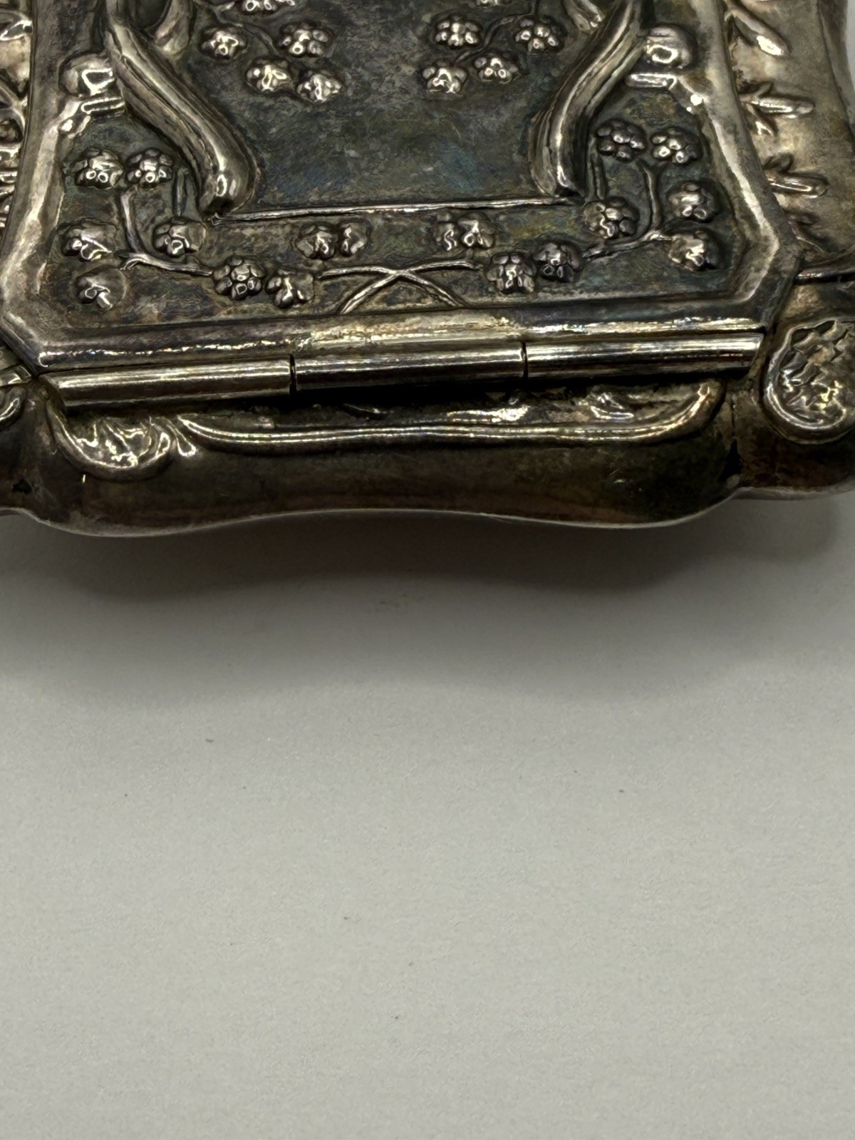 Rare Antique Sterling Silver 925 snuff compact Box Early 1900 Art Nouveau