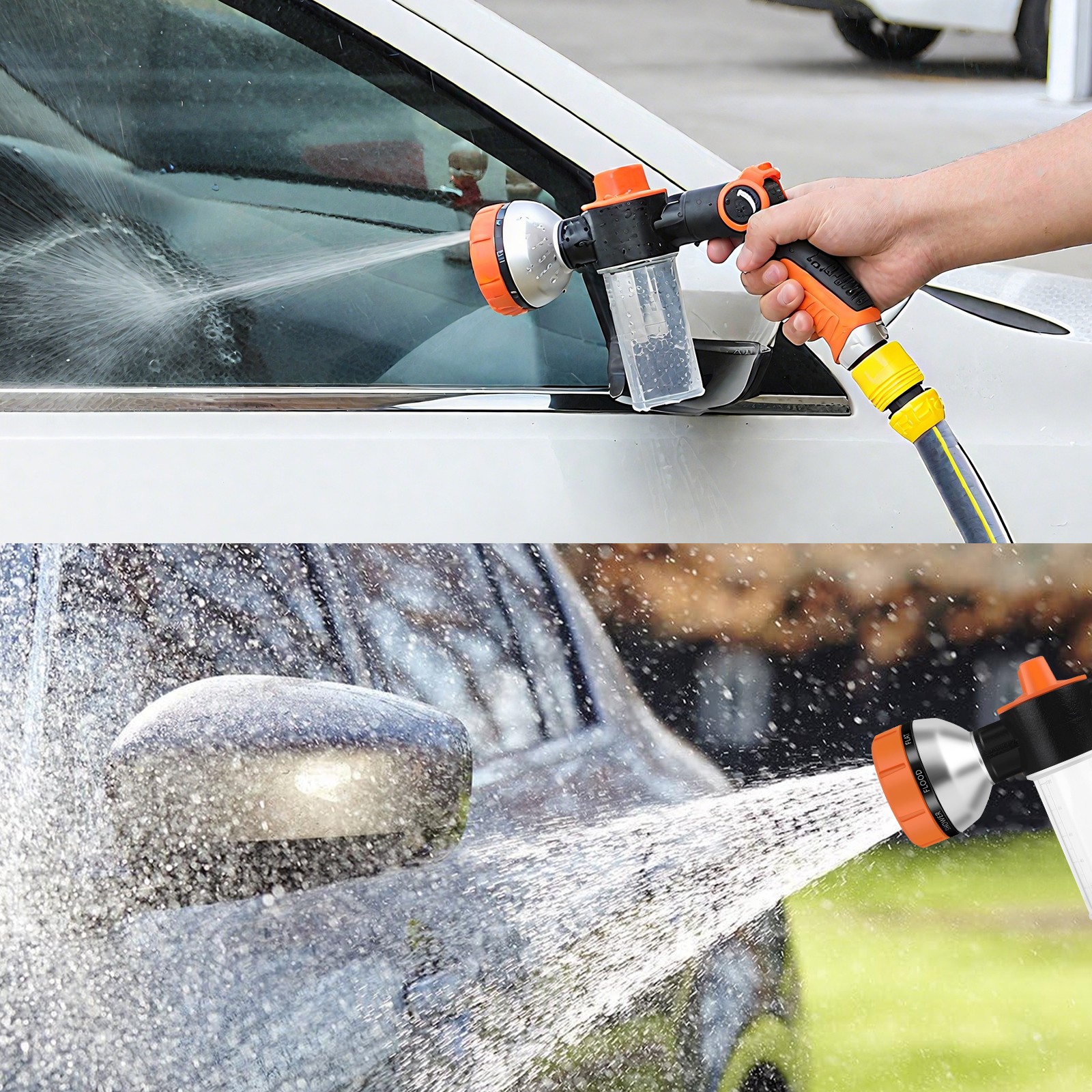 Car Cleaning Wash Pressure Washer Snow Foam Lance 8 Mode Sprayer Gun Soap Bottle