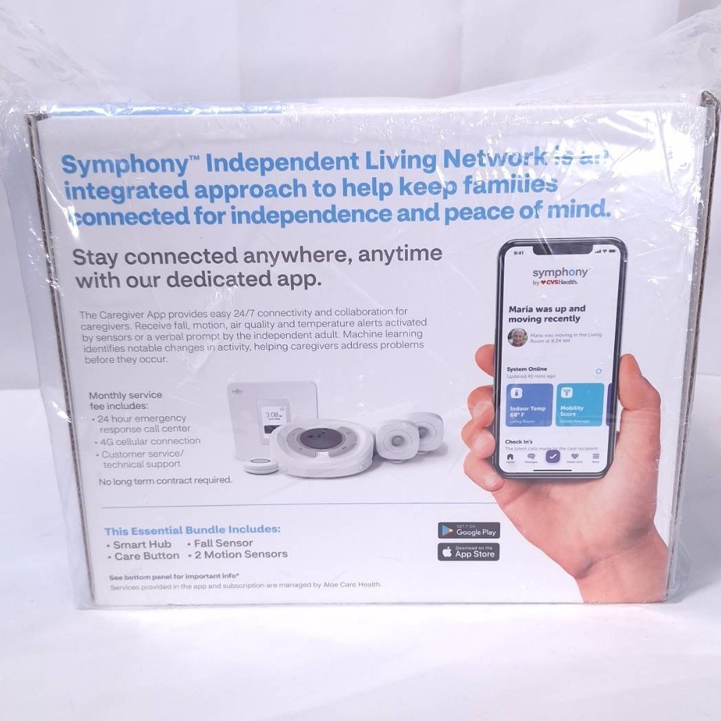 CVS Symphony Essential Bundle Voice Activate Motion Sensor Senior Safety New