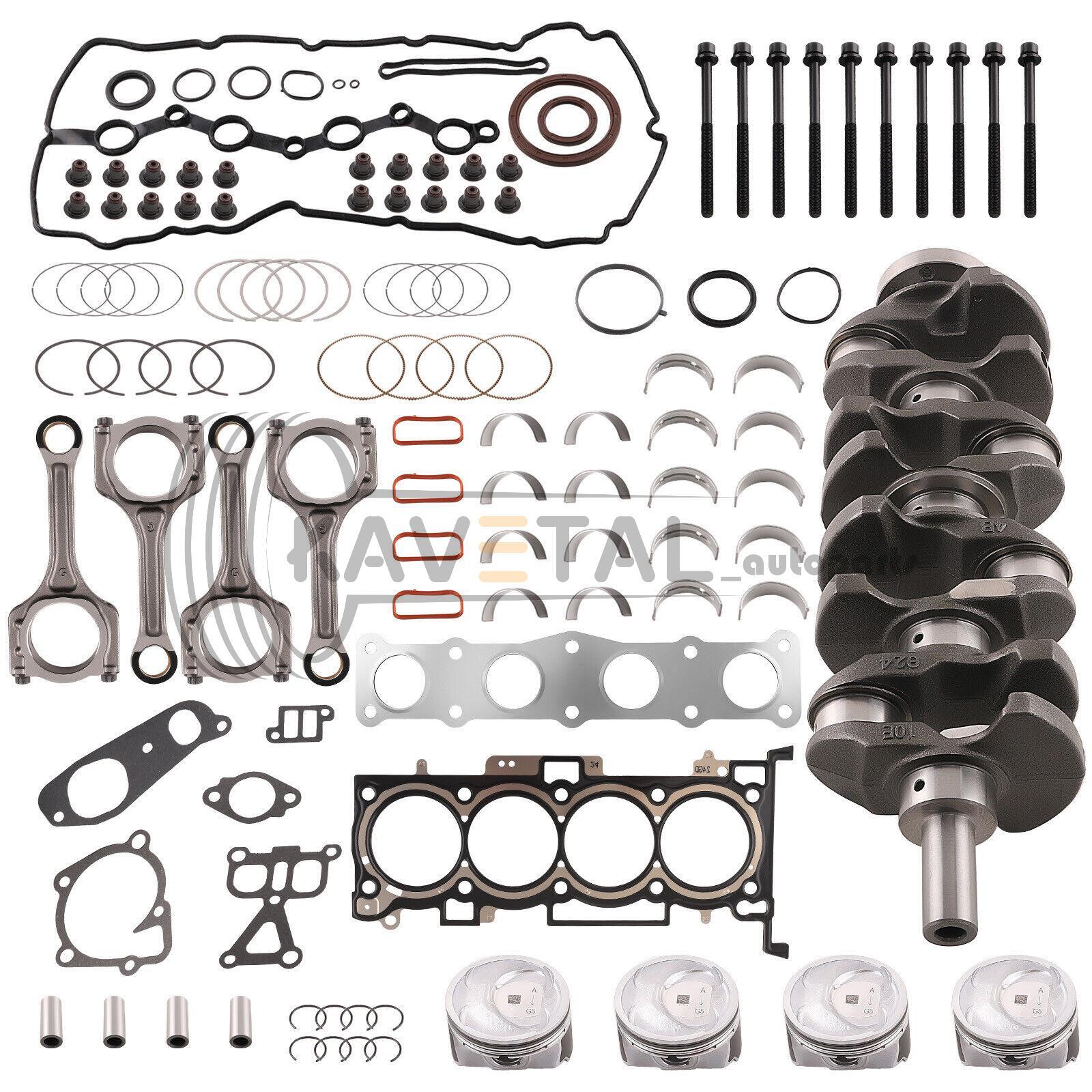 G4KJ 2.4L Engine Rebuild Piston Gasket Kit w/ Crankshaft & Rods For HYUNDAI KIA