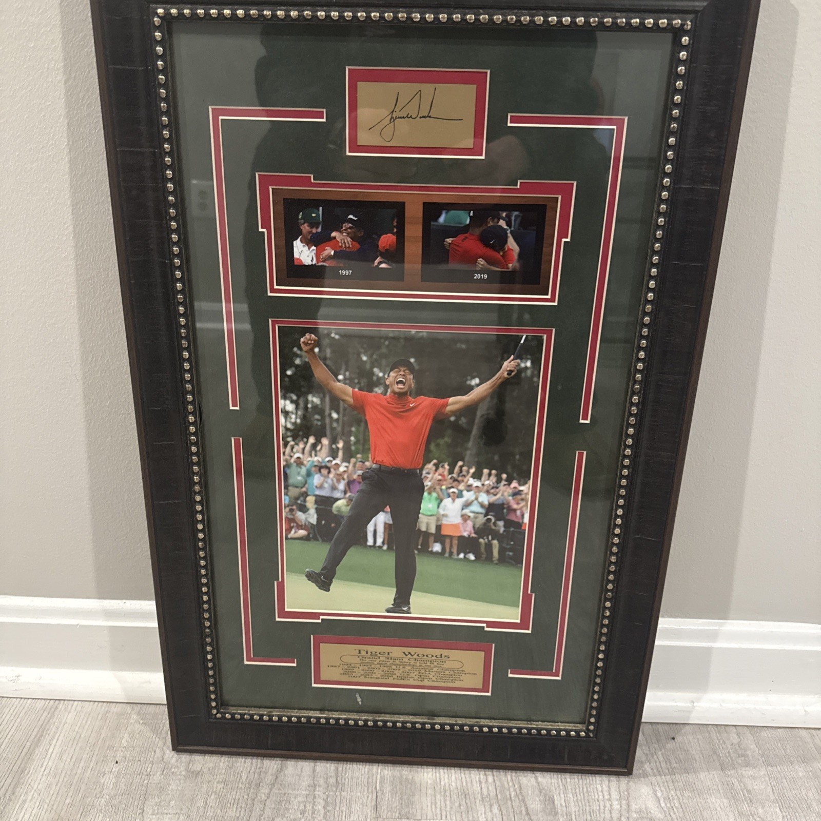 Tiger Woods Golf Grand Slam Champion 24.75" x 16" Framed Collectible