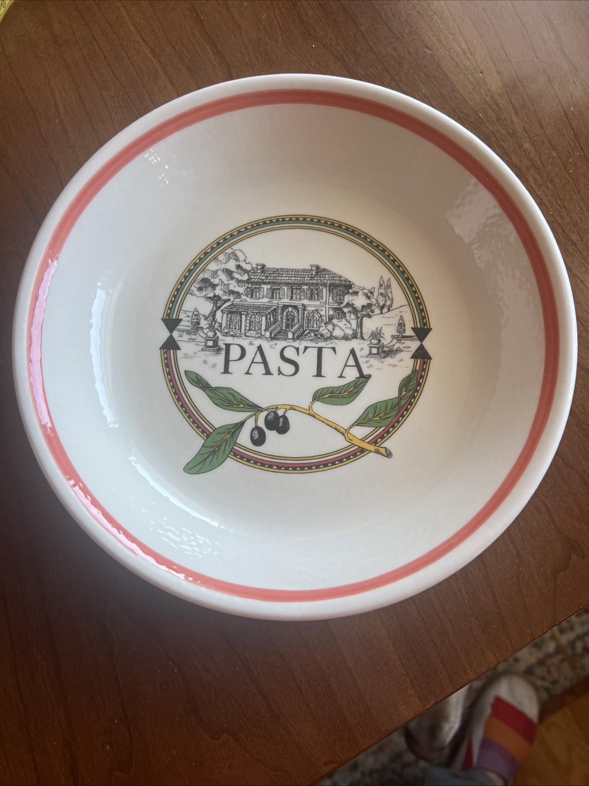 Himark Pasta Bowls Serving and Serving Set Olive Pattern VTG Made In Italy