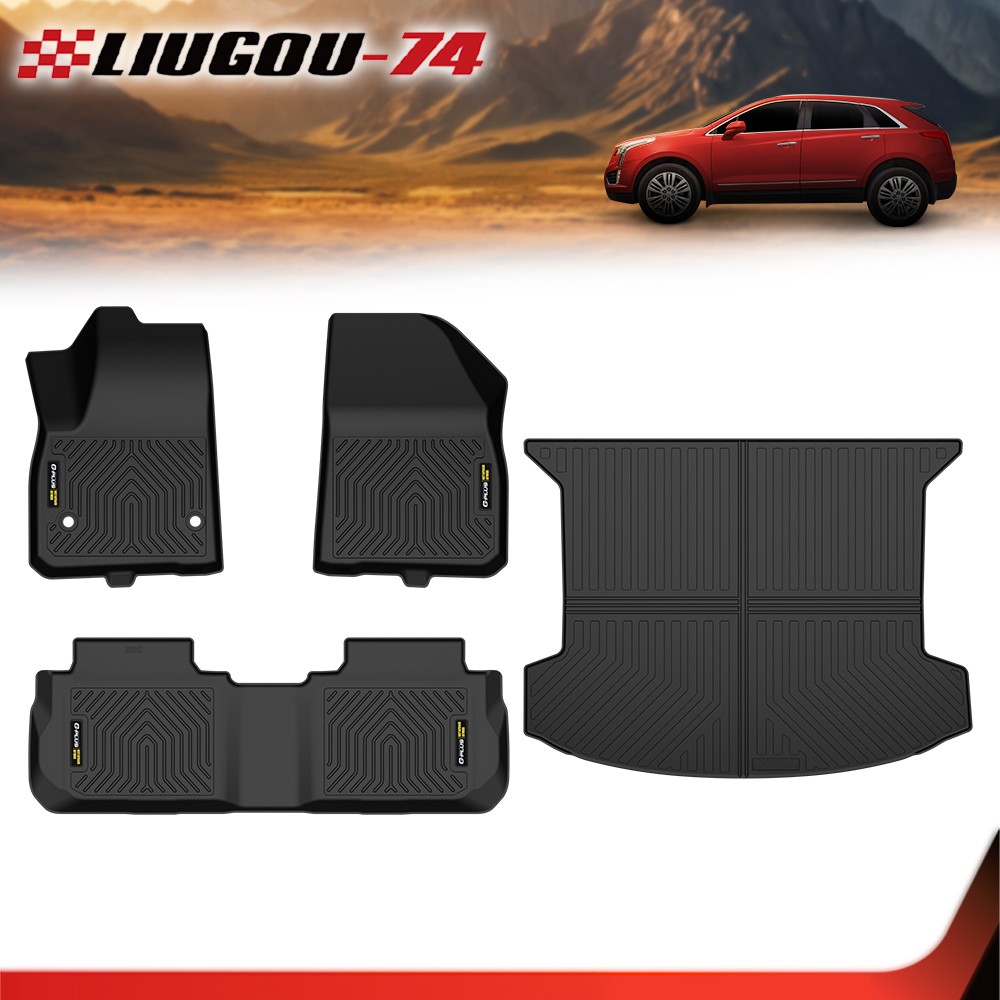 All Weather TPE Floor Mats & Trunk Cargo Liner Black Fit For Cadillac XT5 2018