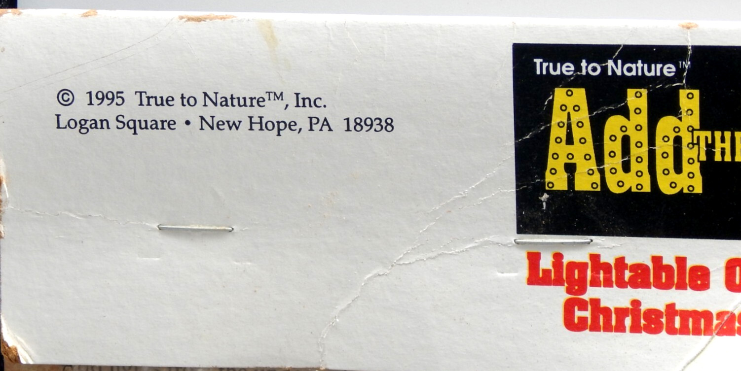 1995 New Sealed True To Nature Add The Lights "Merry Christmas Sign Vintage