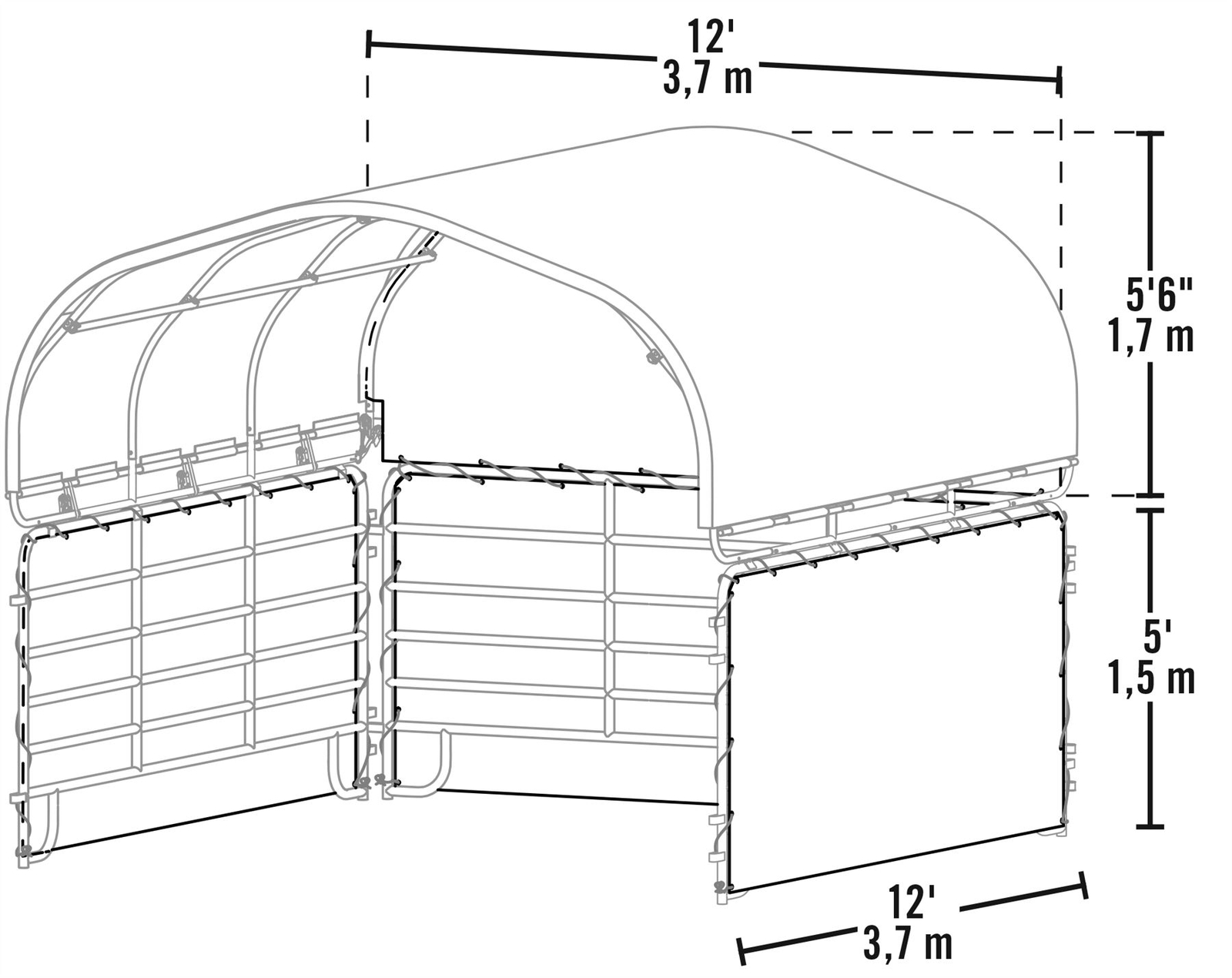 ShelterLogic Enclosure Kit for Corral Shelter, 12 ft. x 12 ft.