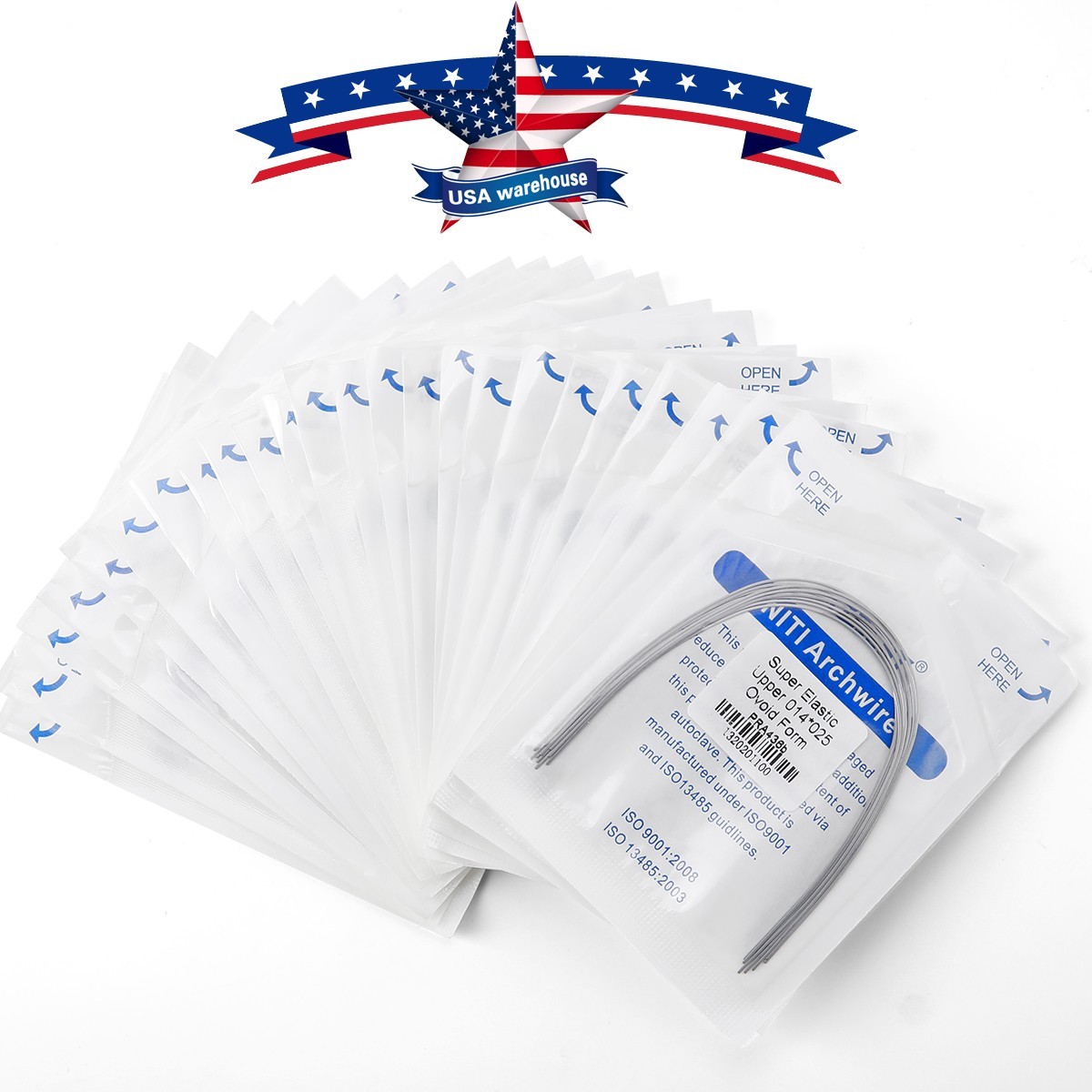 AZDENT Dental Ortho Braces Super Elastic Niti Ovoid Form Rectangular Arch Wires