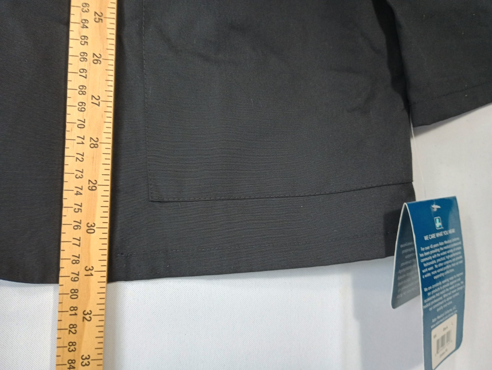 Adar NEW Unisex Large Black Doctor Nurse Multiple Pockets Consultation Coat