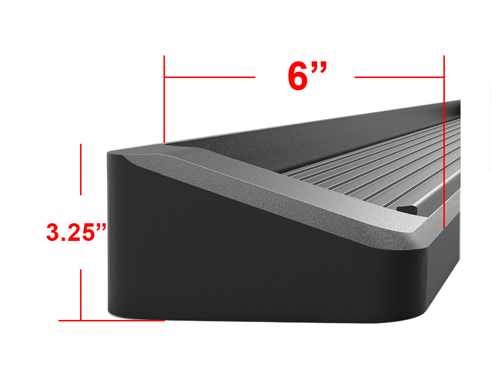 Running Board Style Side Step 6in Black Fit Ford Expedition EL 07-17