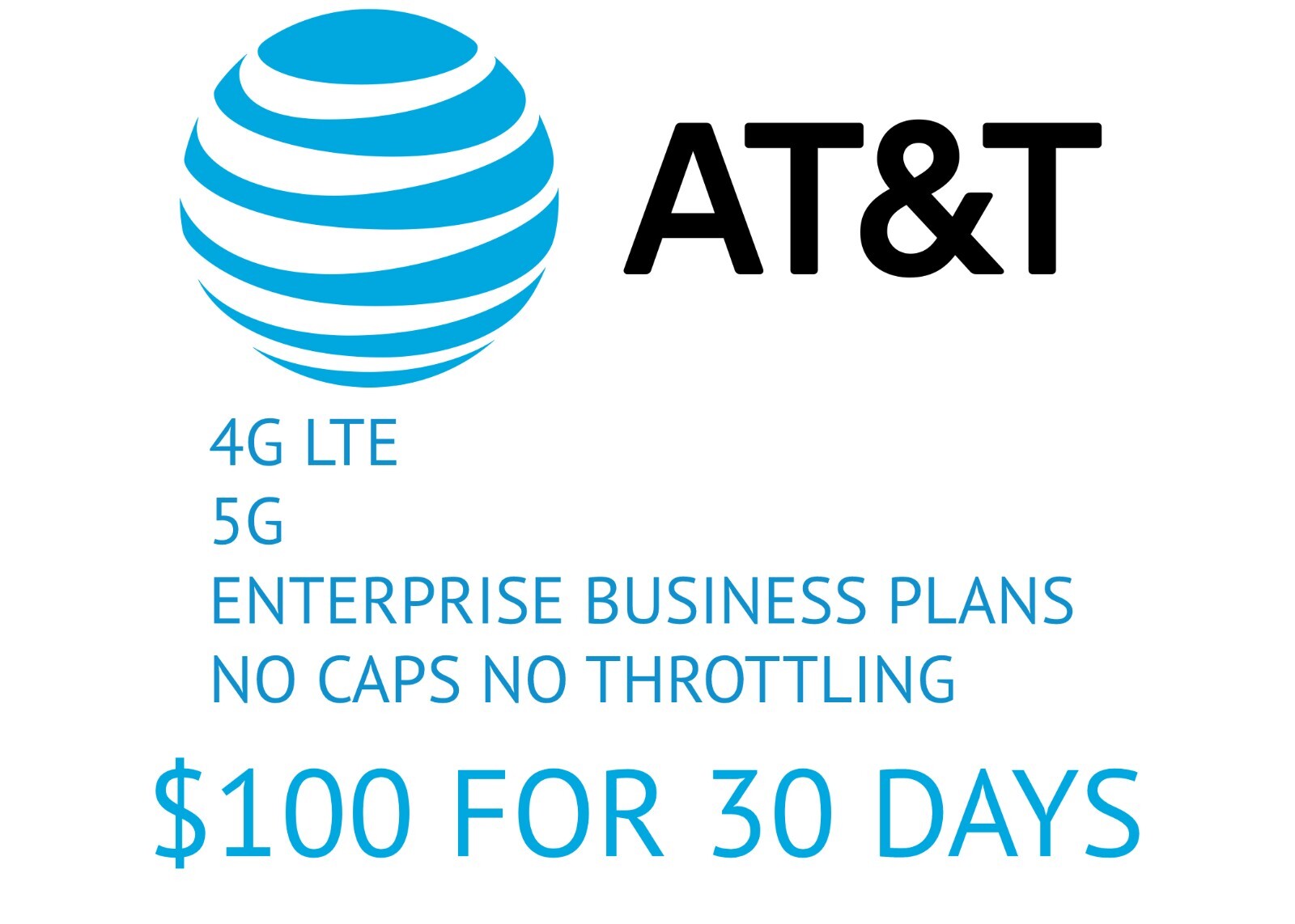 UNLIMITED HOTSPOT DATA AT&T SIM CARD RENTAL RURAL 4G LTE 5G ATT