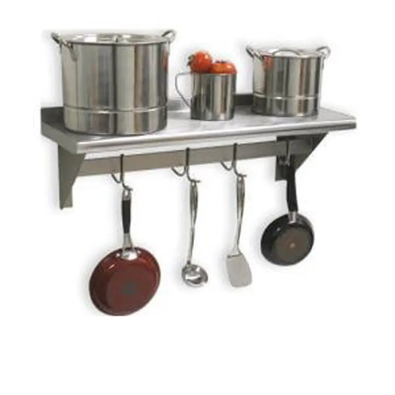 Advance Tabco PS-12-36 36" Stainless Pot Rack Shelf w/ 6 Hooks