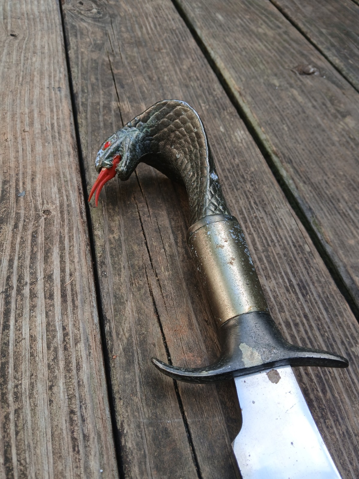 Large Vintage Cobra Snake Knife Occult Ritual Cult Blade 17" OOAK Unusual Unique