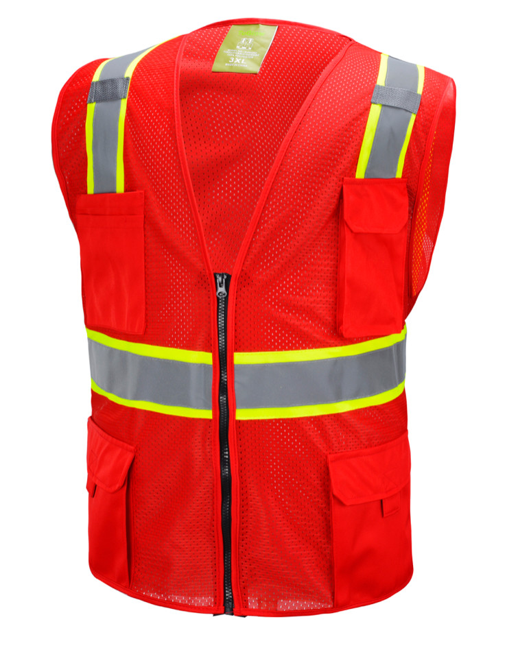 Red Two Tones Safety Vest ,With Multi-Pocket Tool