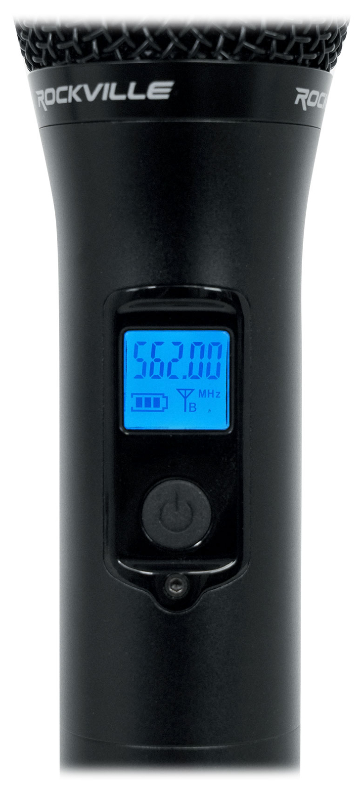 Rockville Dual UHF 15-Ch Metal Handheld Wireless Vocal Karaoke Microphone System