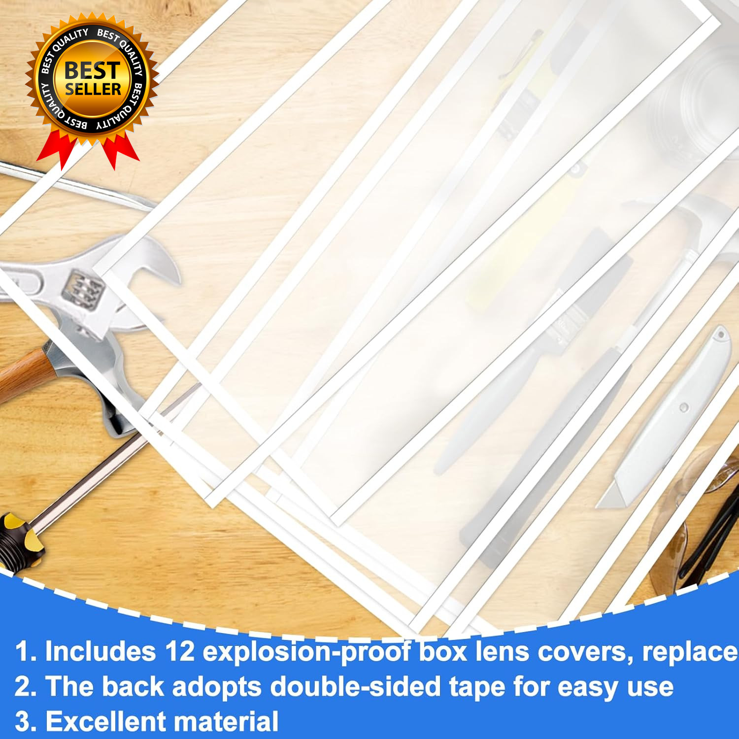 12 Pack Abrasive Blasting Cabinet Lens Cover Clear Polyester Film Sandblast