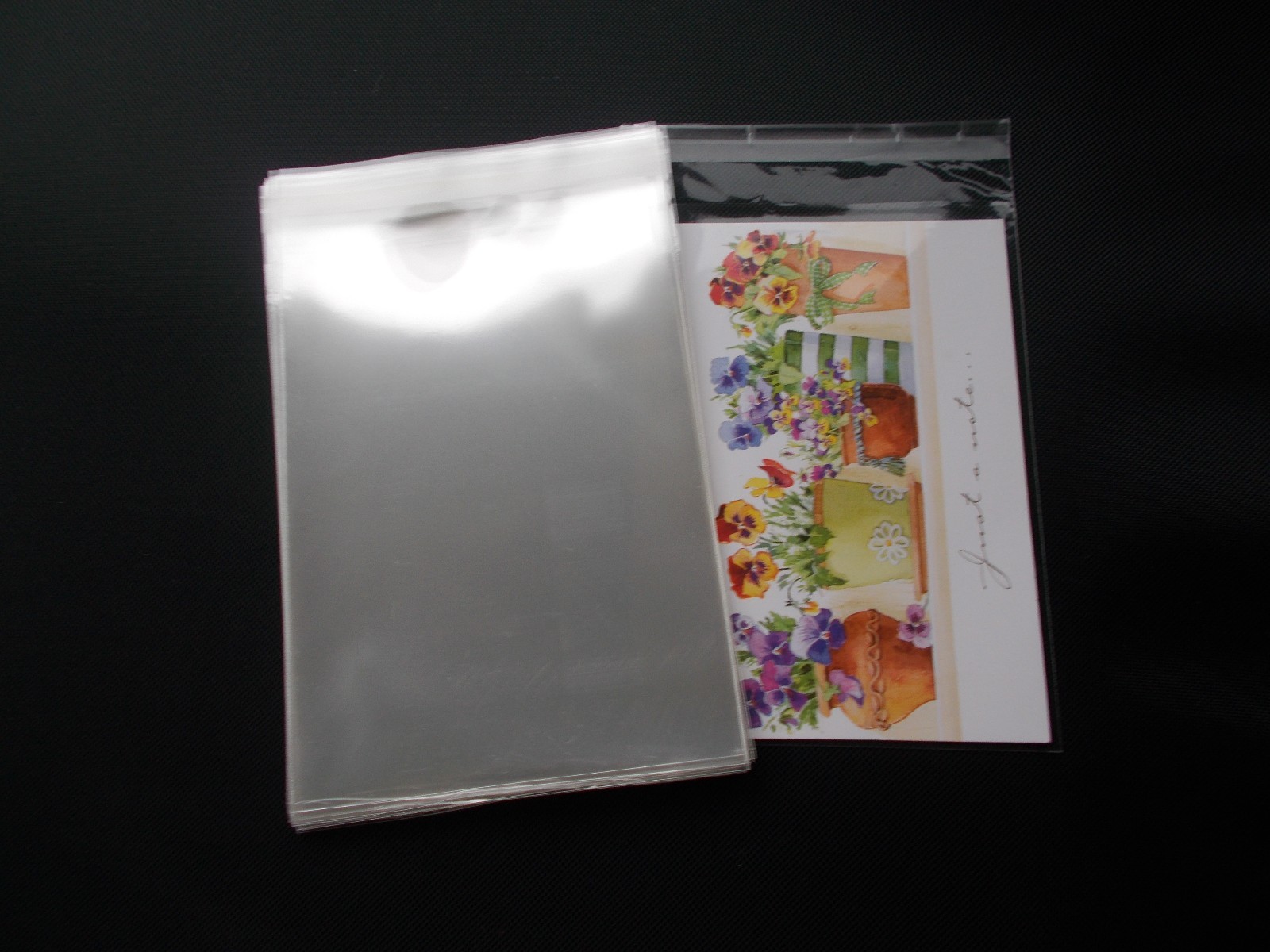 100 CLEAR CELLO SELF SEAL BAGS SLEEVES ENVELOPES 4-3/4 x 6-1/2 CARDS A6