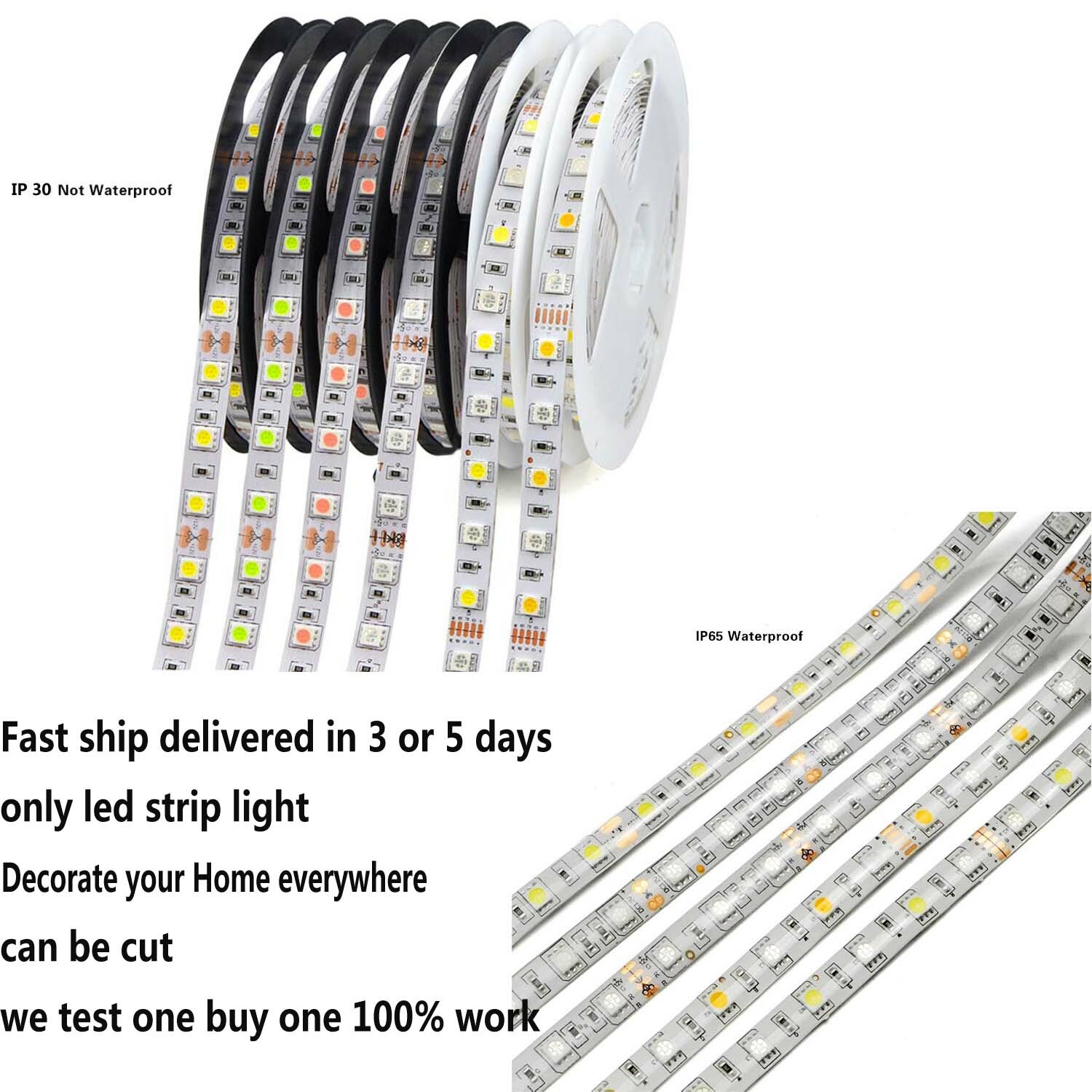Wholesale LED Strip Lights 3528 5050 5M/10M/15M/20M RGB SMD 12V Roll Waterproof