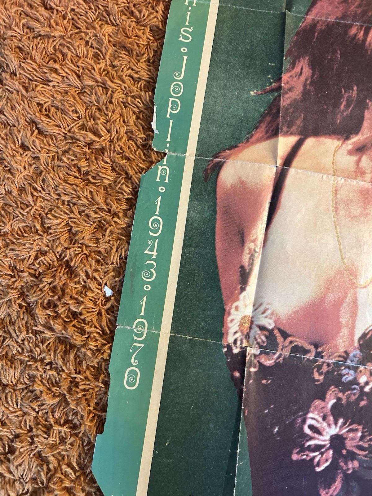 Janis Joplin Large Vintage Poster Memorial Spanish Magazine SEE CONDITION