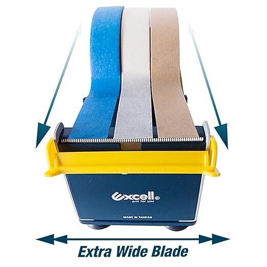 Excell Heavy Duty Steel Desk Tape Dispenser (3" Wide) Padded Foam Base