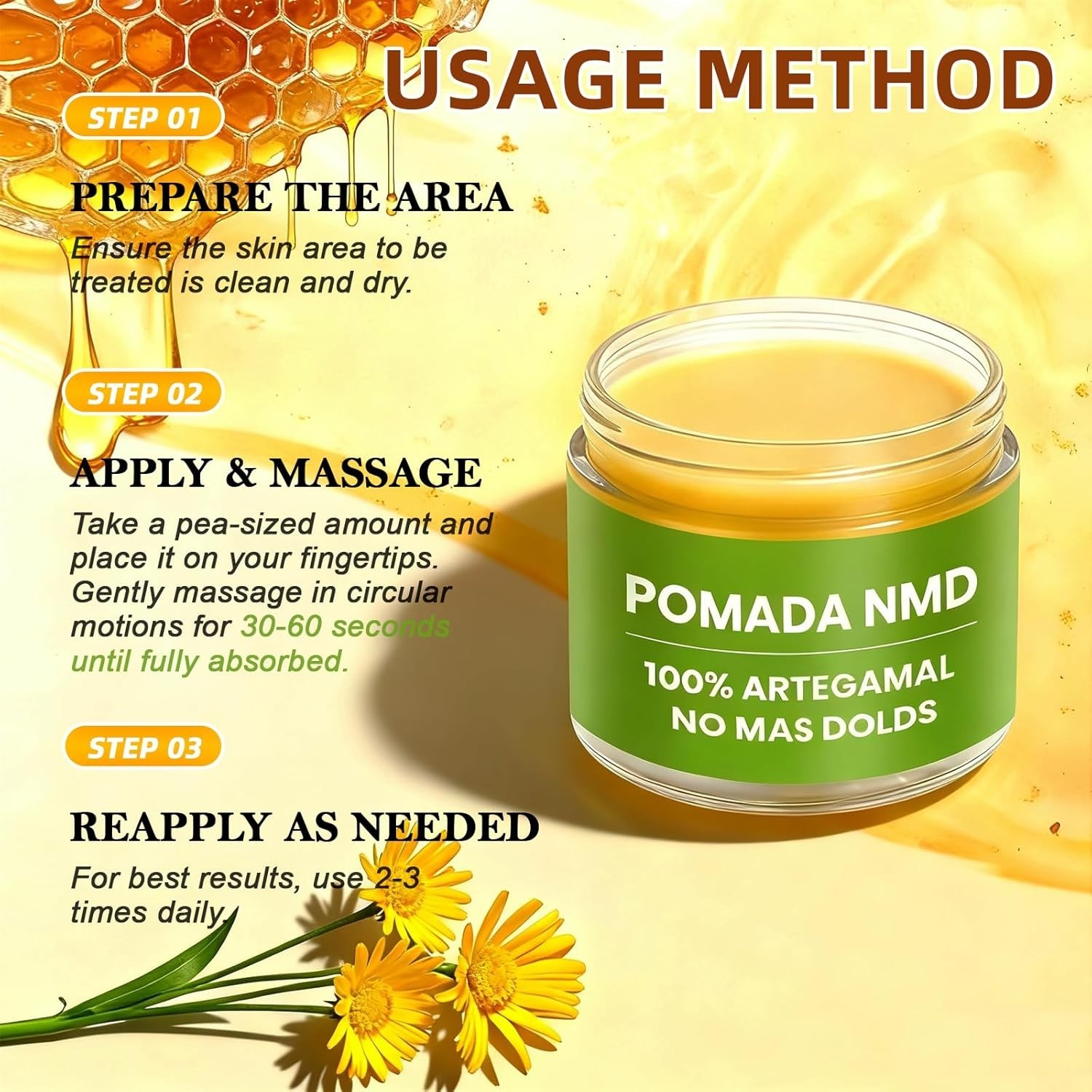 2PCS Pomada NMD,Natural Herbal Artesanal Cream, with Arnica,Olive Oil, Soursop L