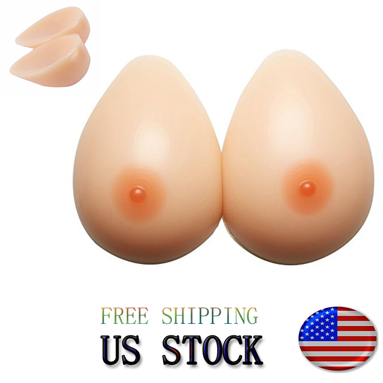 Silicone Breast Forms Self-adhesive Fake Boobs Bra Enhancer Crossdresser 1 Pair