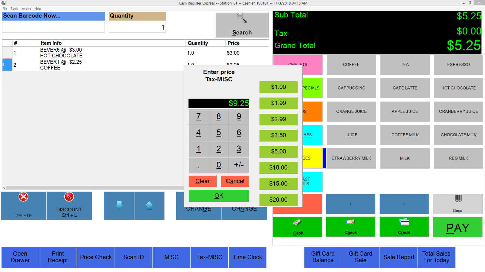 Retail Point of Sale System-Cash Register Express POS CRE /AGE VERIFICATION