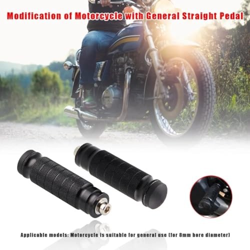 Motorcycle Universal 8mm Foot Pegs,1 Pair CNC Aluminum Motorbike Rear
